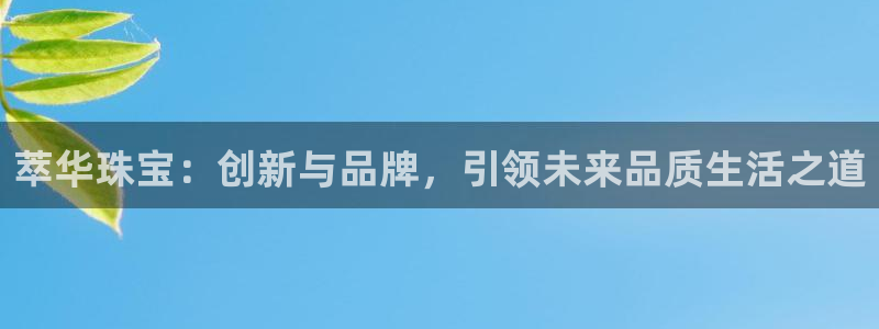 开丰娱乐平台：萃华珠宝：创新与品牌，引领未来品质生活之道