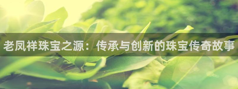 开丰娱乐新登录平台：老凤祥珠宝之源：传承与创新的珠宝传奇故事