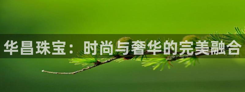 开丰娱乐后7O667：华昌珠宝：时尚与奢华的完美融合